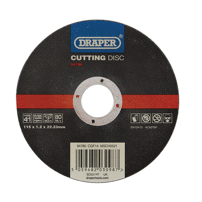 Draper Multi-Purpose Cutting Disc, 115 x 1.2 x 22.23mm (94780)
