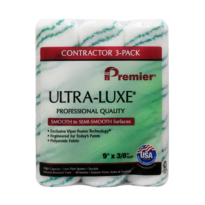 Premier Ultra-Luxe 9" X 3/8" Rollers Sleeves 3 Pack