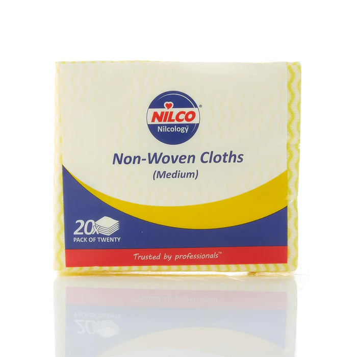 Nilco Non- Woven Cloths Medium Pack of 20x Yellow