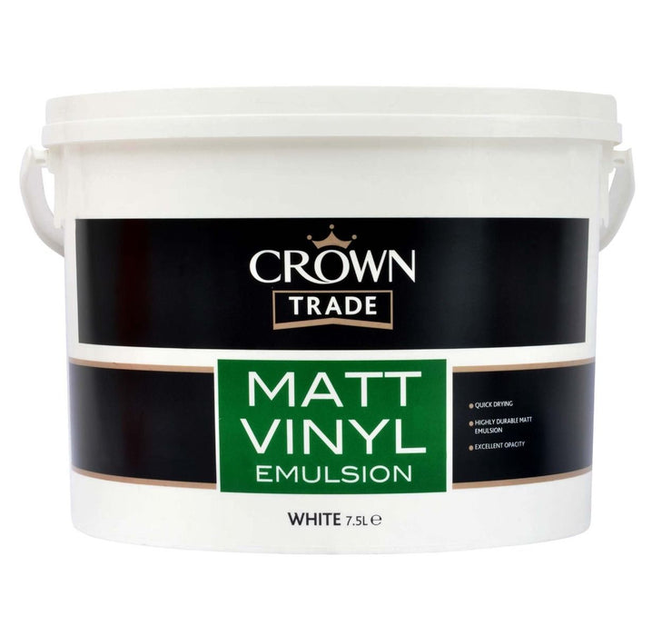 Crown Trade Matt Vinyl Emulsion 7.5ltr White