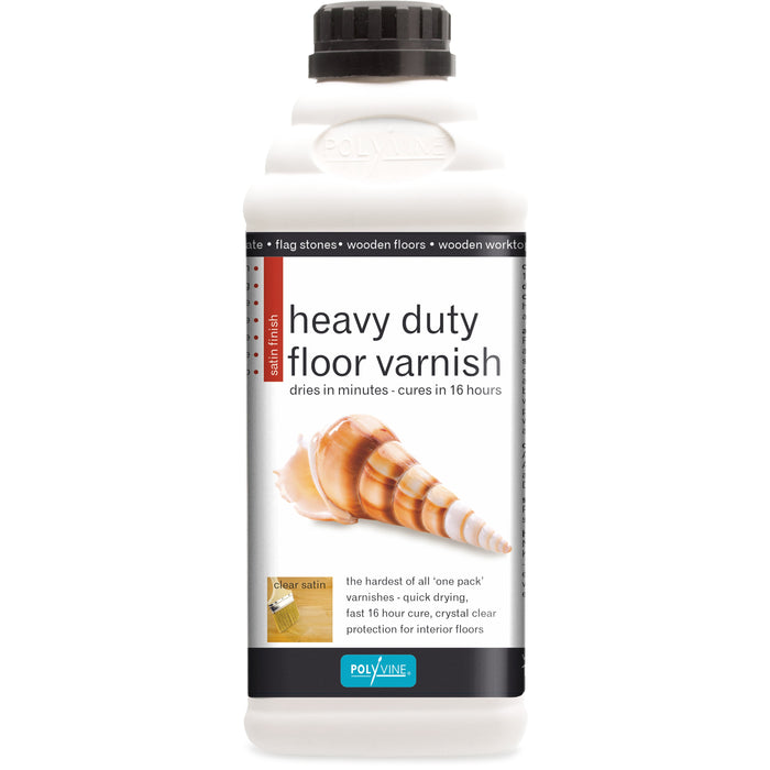 Polyvine Heavy Duty Water Based Floor Varnish In Dead Flat Or Satin Finish