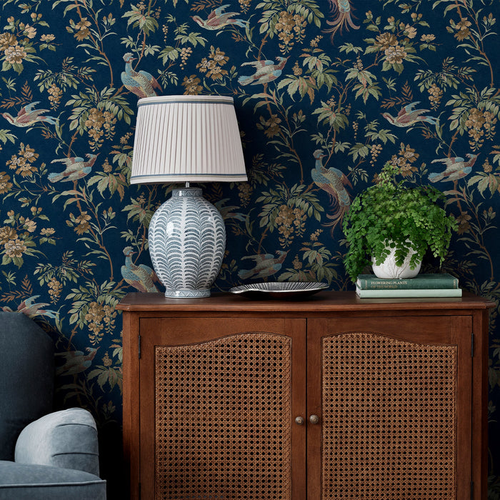 Laura Ashley Attleton Wallpaper - 140316 - Midnight