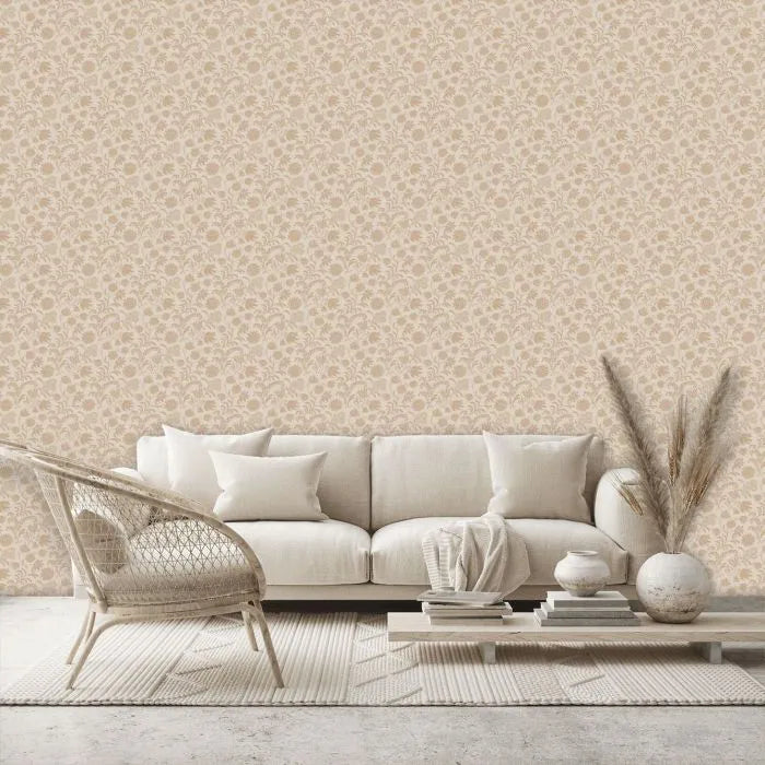 Laura Ashley Hemingway Wallpaper - 140318 - Caramel