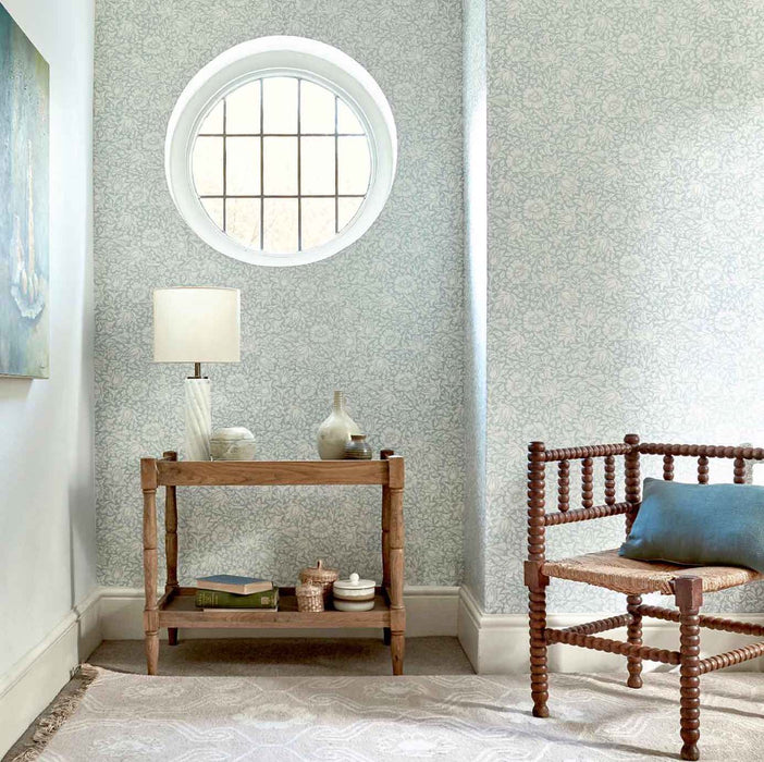 Morris &  Co Mallow Chalk Duck Egg Wallpaper