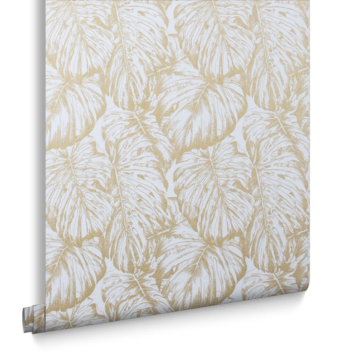 Graham & Brown Tropical Pearl & Gold Wallpaper