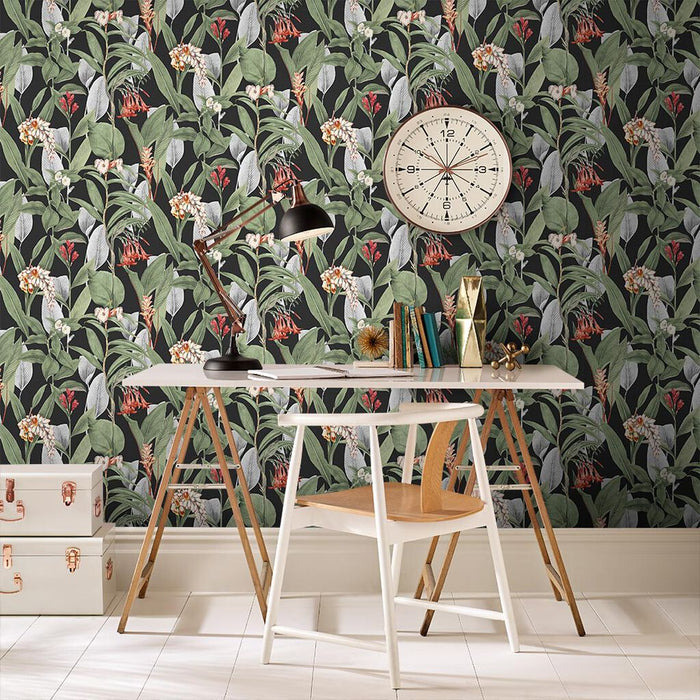 Graham & Brown Botanical Black Wallpaper