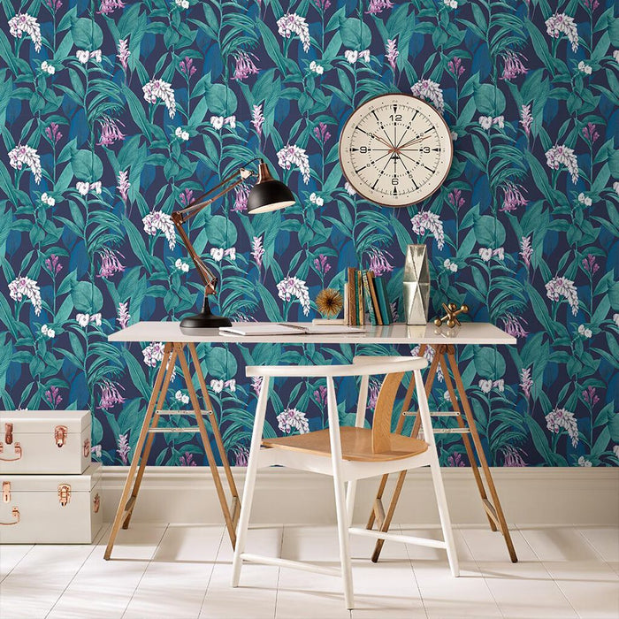 Graham & Brown Botanical Midnight Wallpaper