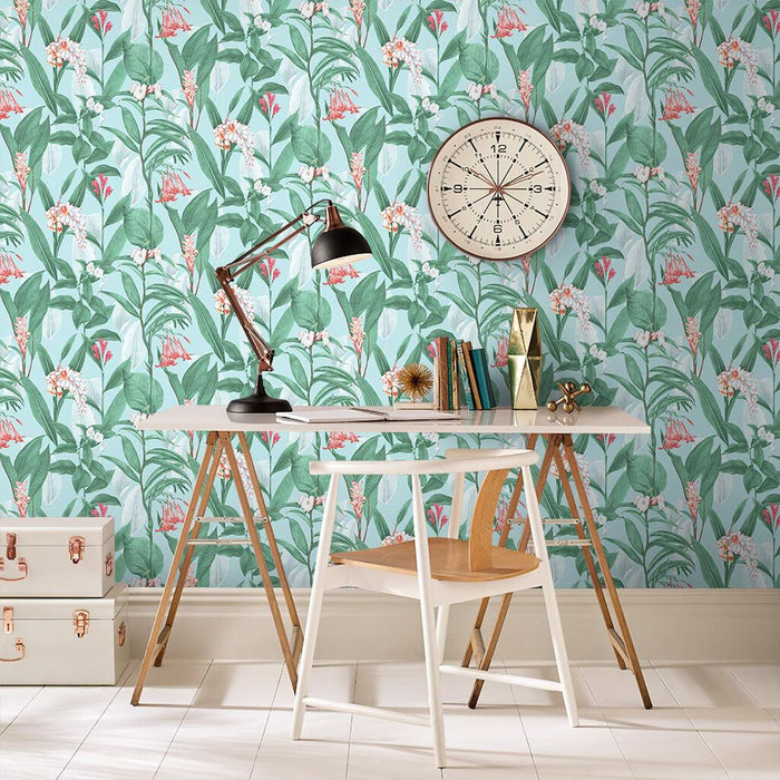 Graham & Brown Botanical Duckegg Wallpaper