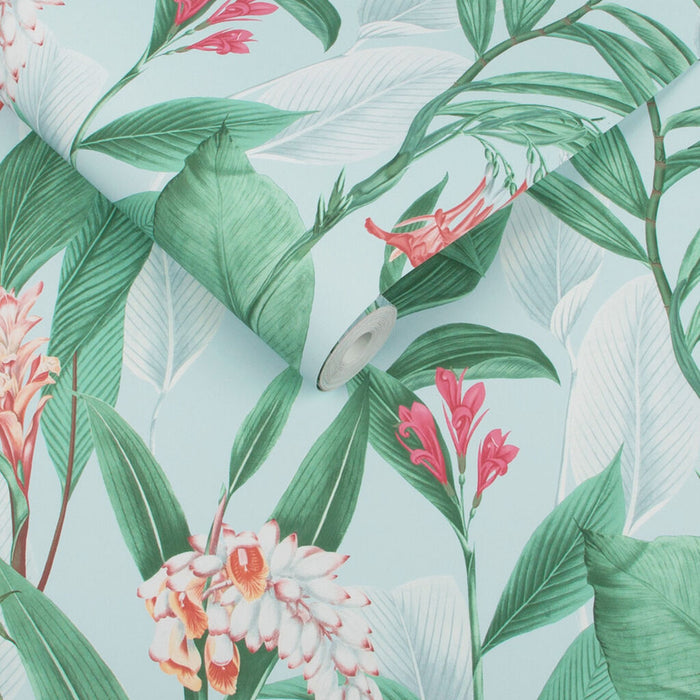 Graham & Brown Botanical Duckegg Wallpaper