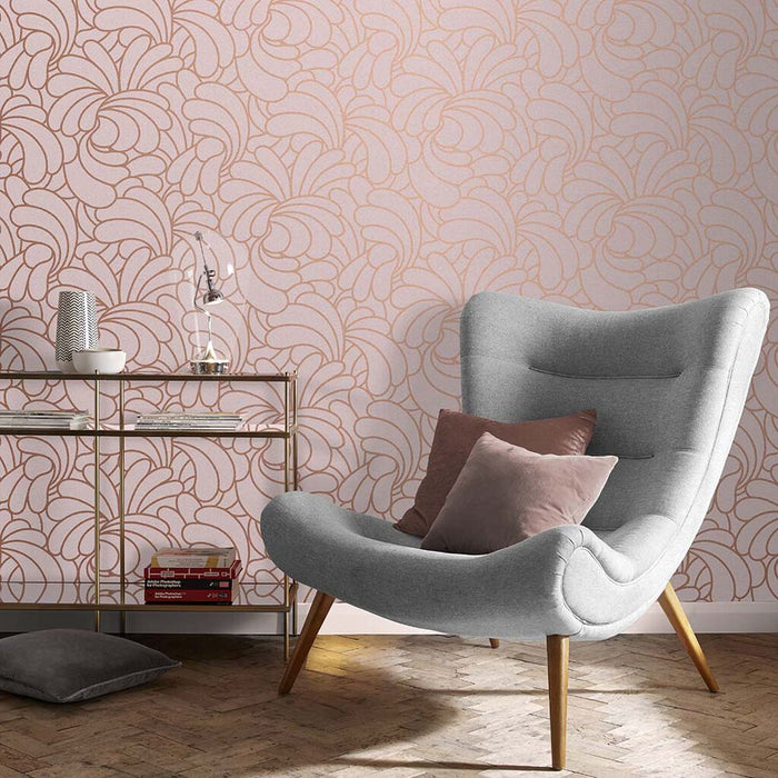 Graham & Brown Bananas Copper Blush Wallpaper