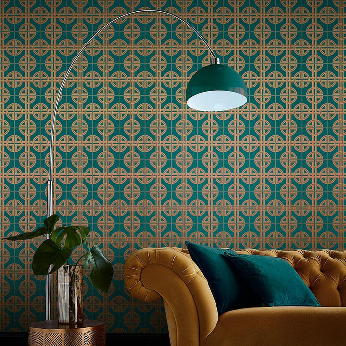 Graham & Brown Asian Lattice 105780 Teal