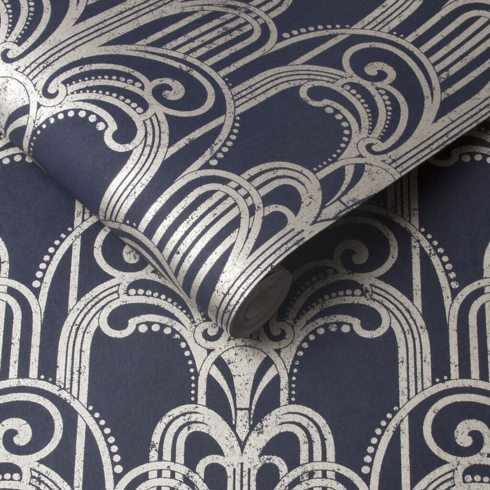 Graham & Brown Art Deco Midnight Wallpaper