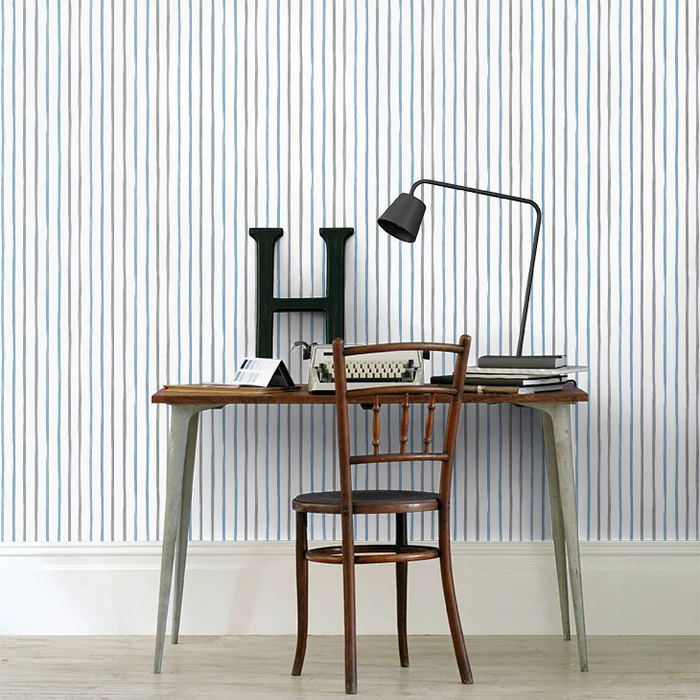 Laura Ashley 119863 Painterly Stripe Blue