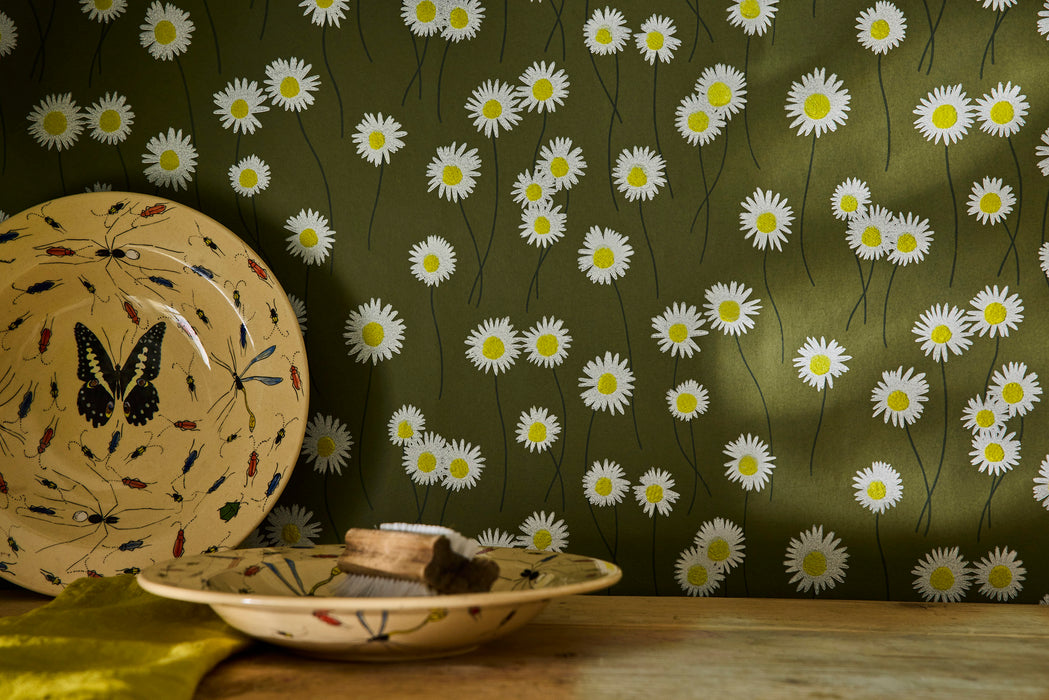 Little Greene Moon Daises Olive Colour