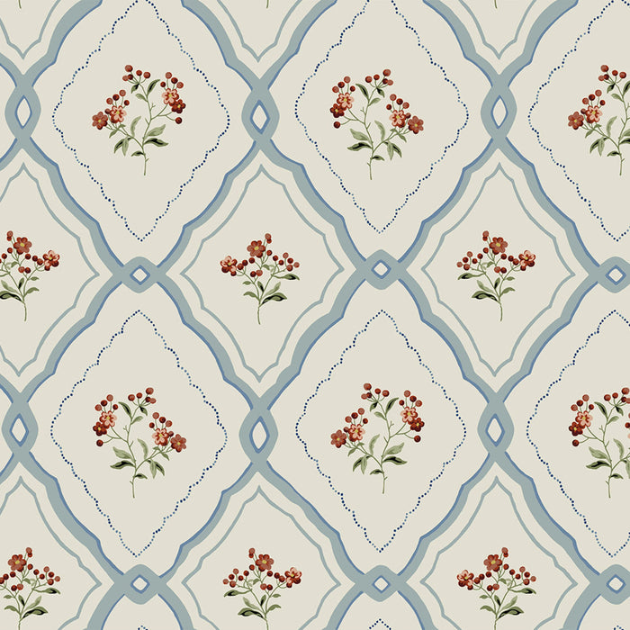 Laura Ashley 121066 Pinford Trellis Pale Seaspray Blue