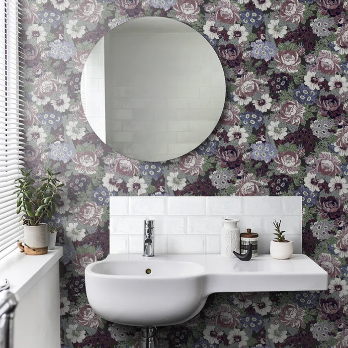 Laura Ashley 121088 Honnington Peonies Blackberry Purple