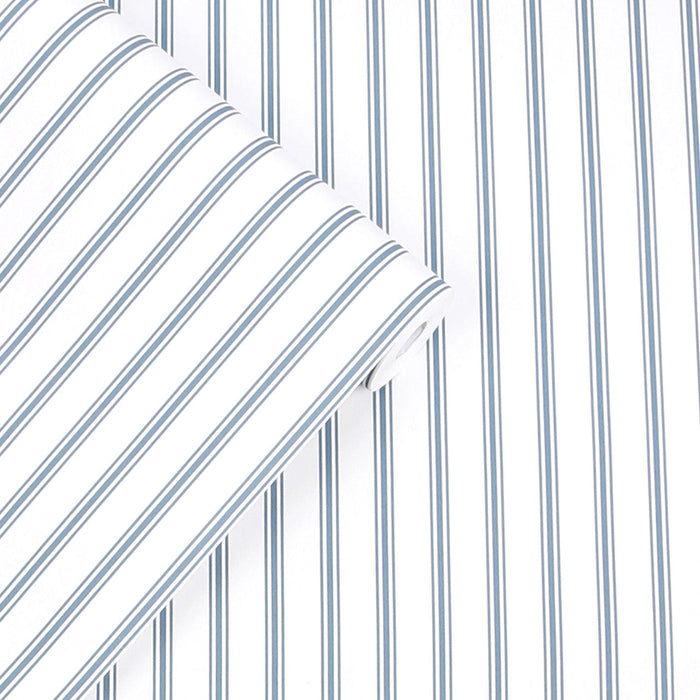 Laura Ashley 122752 Farnworth Stripe - Smoke Blue
