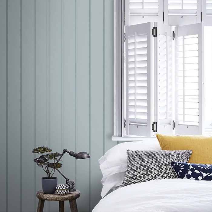 Laura Ashley 122758 Chalford Wood Panelling - Seaspray Blue