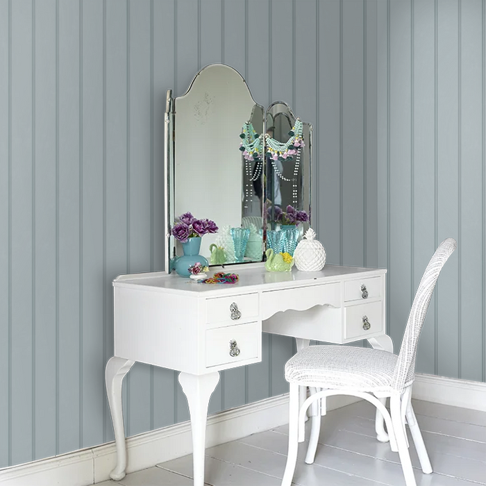 Laura Ashley 122758 Chalford Wood Panelling - Seaspray Blue