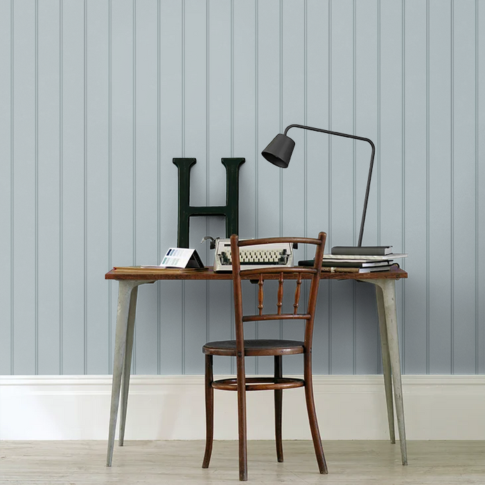 Laura Ashley 122758 Chalford Wood Panelling - Seaspray Blue