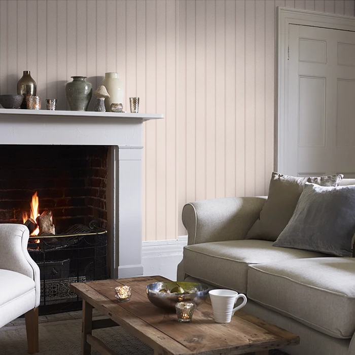 Laura Ashley 122760 Chalford Wood Panelling - Plaster Pink