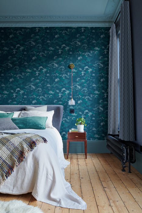 Graham & Brown Flower Press Denim Wallpaper