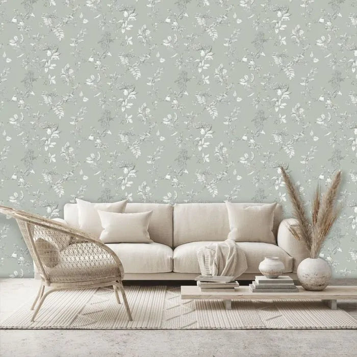 Laura Ashley Wallpaper Elderwood Sage 113348