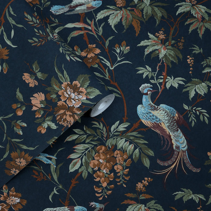 Laura Ashley Attleton Wallpaper - 140316 - Midnight
