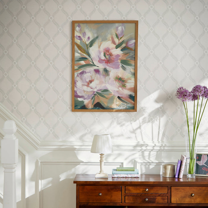 Laura Ashley Landford Paintable Wallpaper - 143258 - White