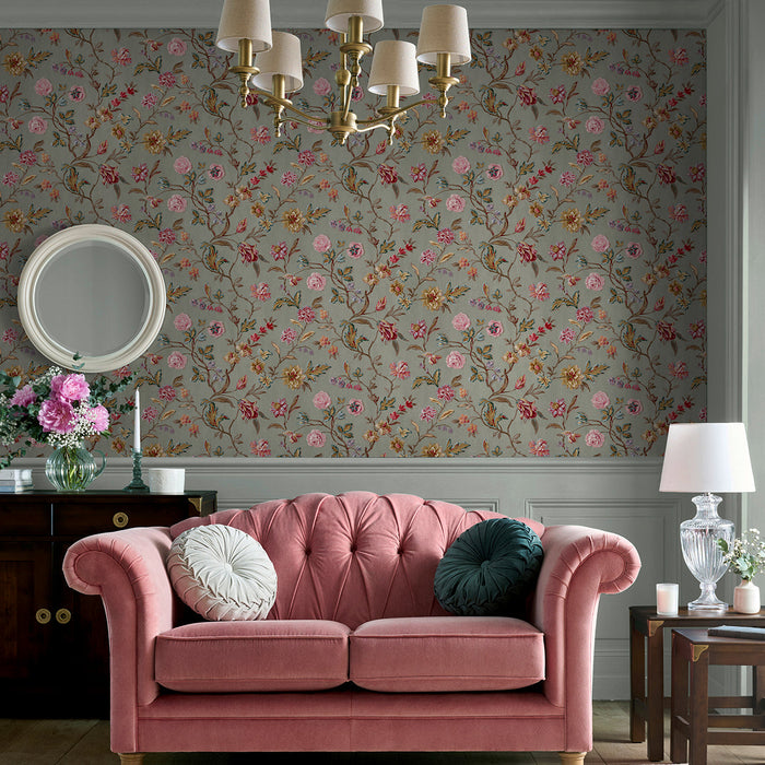 Laura Ashley Lingmell Trail Wallpaper - 143320 - Antique Green