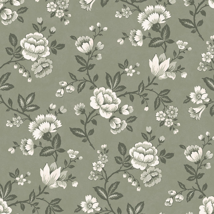 Laura Ashley Bradenbury Trail Wallpaper - 143322 - Antique Green