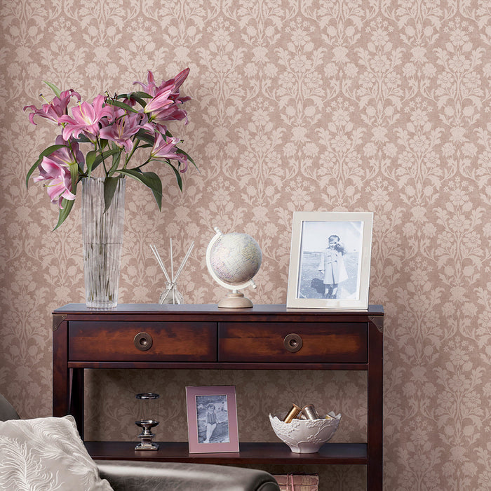 Laura Ashley Semington Silhouette Wallpaper - 143323 - Plaster Pink