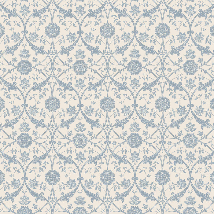 Laura Ashley Endale Trellis Wallpaper - 143324- Newport Blue