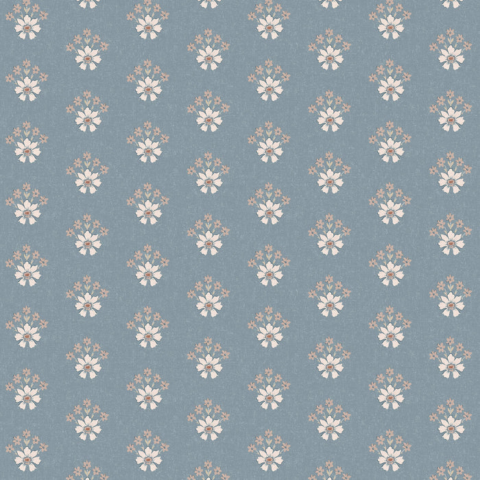 Laura Ashley Semington Floral Geo Wallpaper - 143325 - Newport Blue
