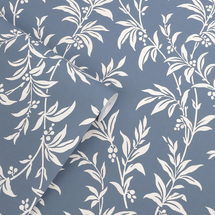 Laura Ashley Paxford Leaves Wallpaper - 143326- Dark Seaspray
