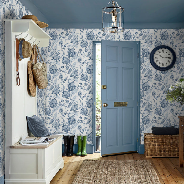 Laura Ashley Adwick Trail Wallpaper - 143327 - Dark Seaspray