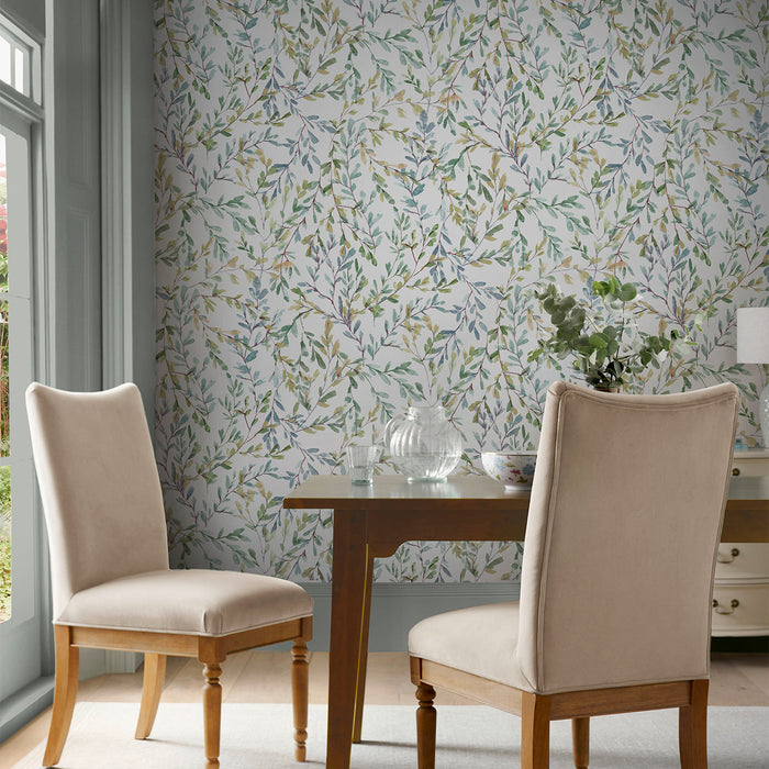 Laura Ashley Brayton Leaves Wallpaper - 143329 - Fresh Green