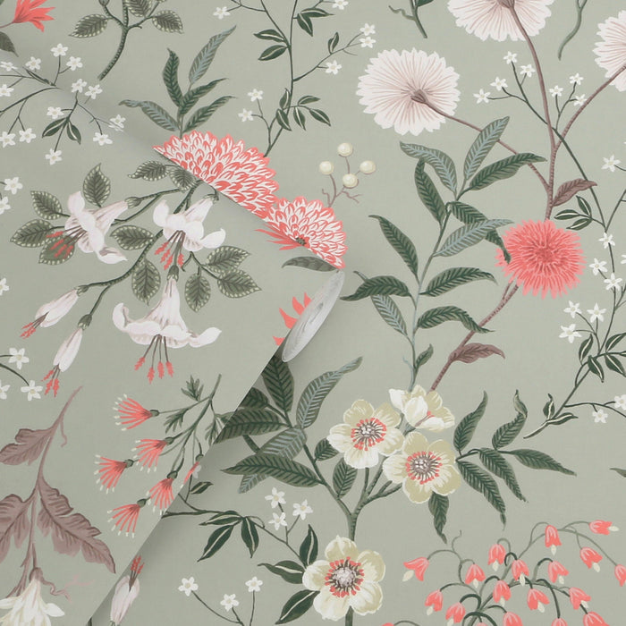 Laura Ashley Otterham Garden Wallpaper - 143332 - Pistachio