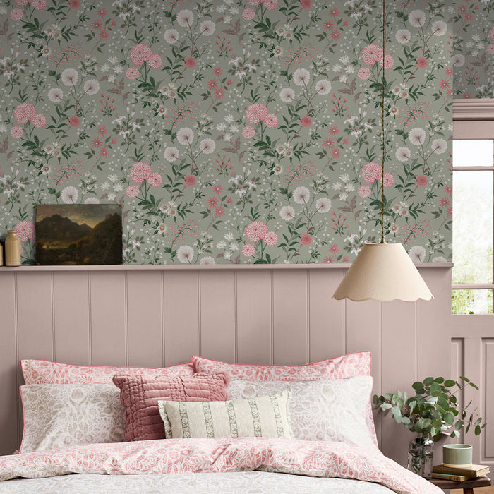 Laura Ashley Otterham Garden Wallpaper - 143332 - Pistachio