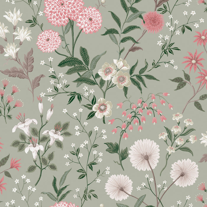 Laura Ashley Otterham Garden Wallpaper - 143332 - Pistachio