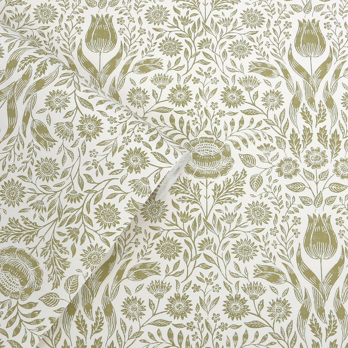 Laura Ashley Ashstead Damask Wallpaper - 143333 - Hedgerow