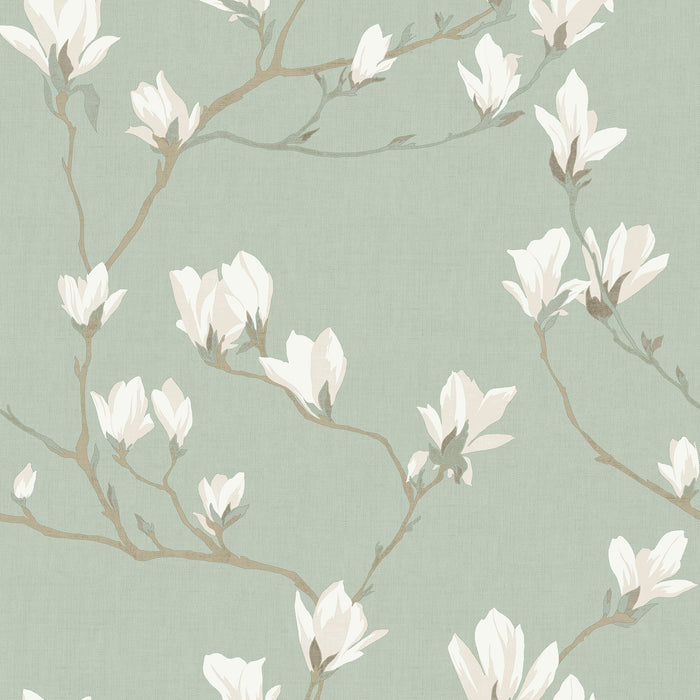 Laura Ashley Magnolia Grove Wallpaper - 143336 - Pale Eau De Nil