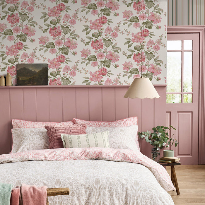 Laura Ashley Romilly Wallpaper - 146949 - Pink