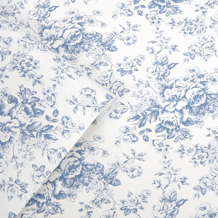 Laura Ashley Toile Delight  Wallpaper - 146952 - Cornflower Blue