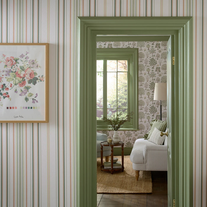 Laura Ashley Flinton Stripe Wallpaper - 146955 - Hedgerow