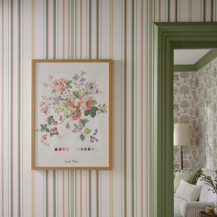 Laura Ashley Flinton Stripe Wallpaper - 146955 - Hedgerow