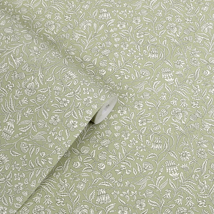 Laura Ashley Elmdon Wallpaper - 146957 - Sage Green