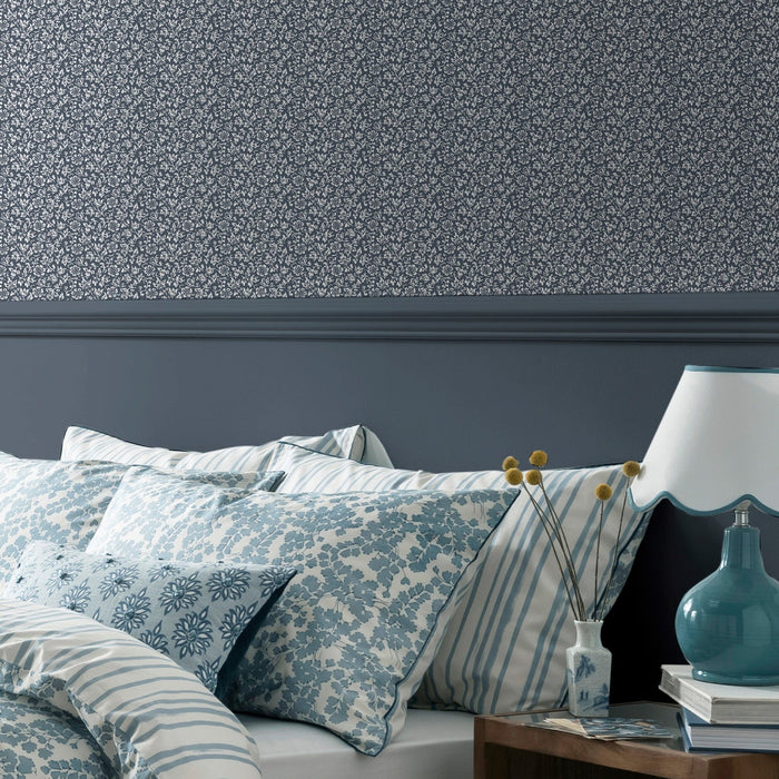 Laura Ashley Sweet Alyssum Wallpaper - 146958 - Denim Blue