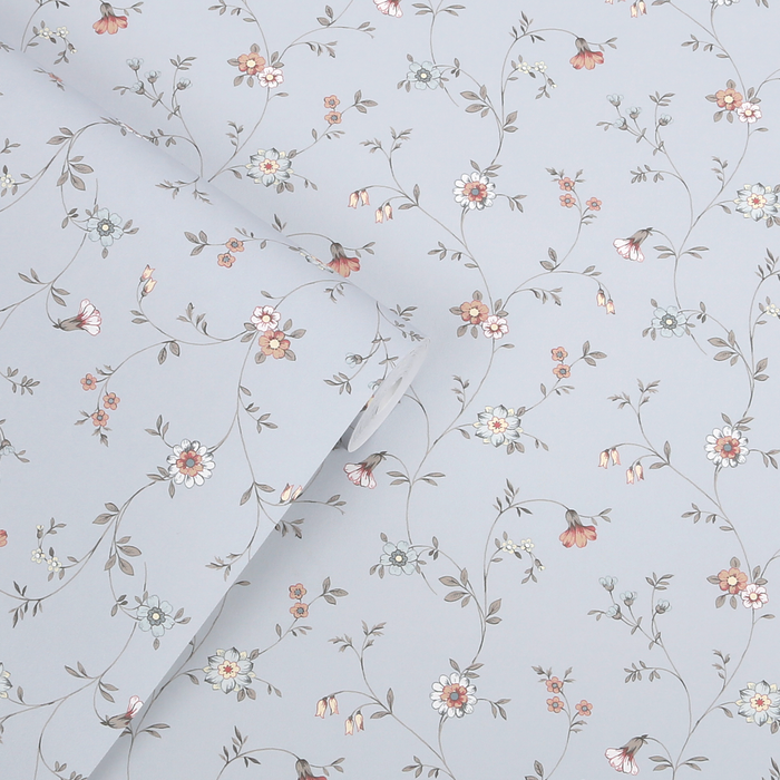 Laura Ashley Leone Trail Wallpaper - 146959 - Chalk Blue