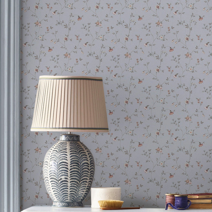 Laura Ashley Leone Trail Wallpaper - 146959 - Chalk Blue